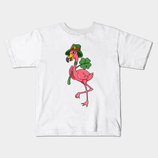 Flamingo Leprechaun - St Patricks Flamingo Kids T-Shirt